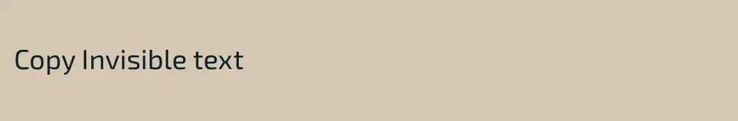 Copy Invisible text